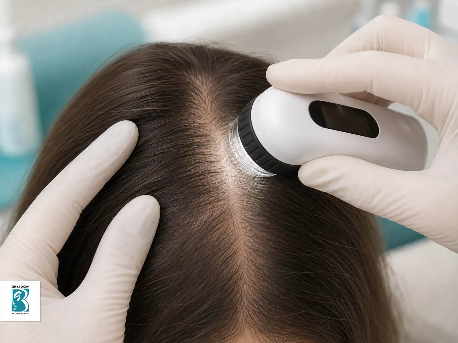 Cadere par si alopecie - consultatie medic primar Evaluarea scalpului cu tricoscop pentru caderea parului si alopecie