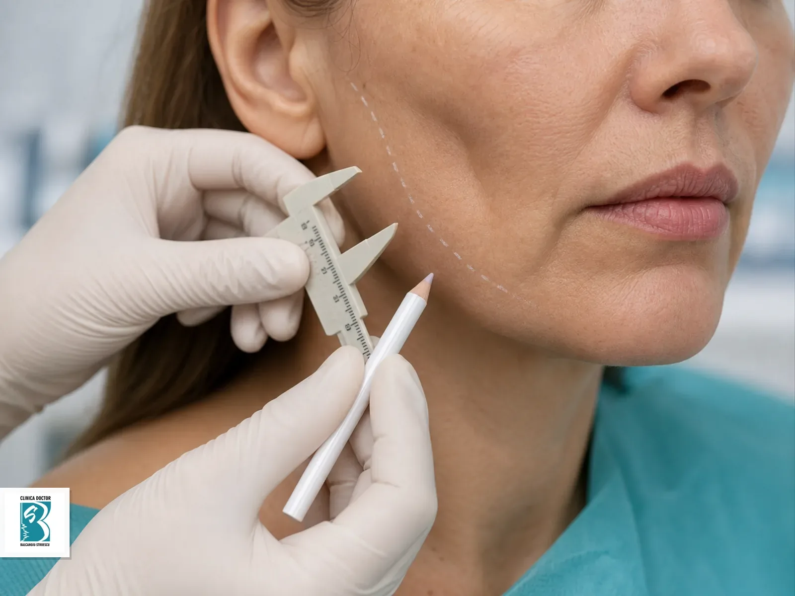 Pierderea volumului facial - consultatie medic specialist Masurarea zonei submalare pentru planificarea tratamentului pierderii de volum