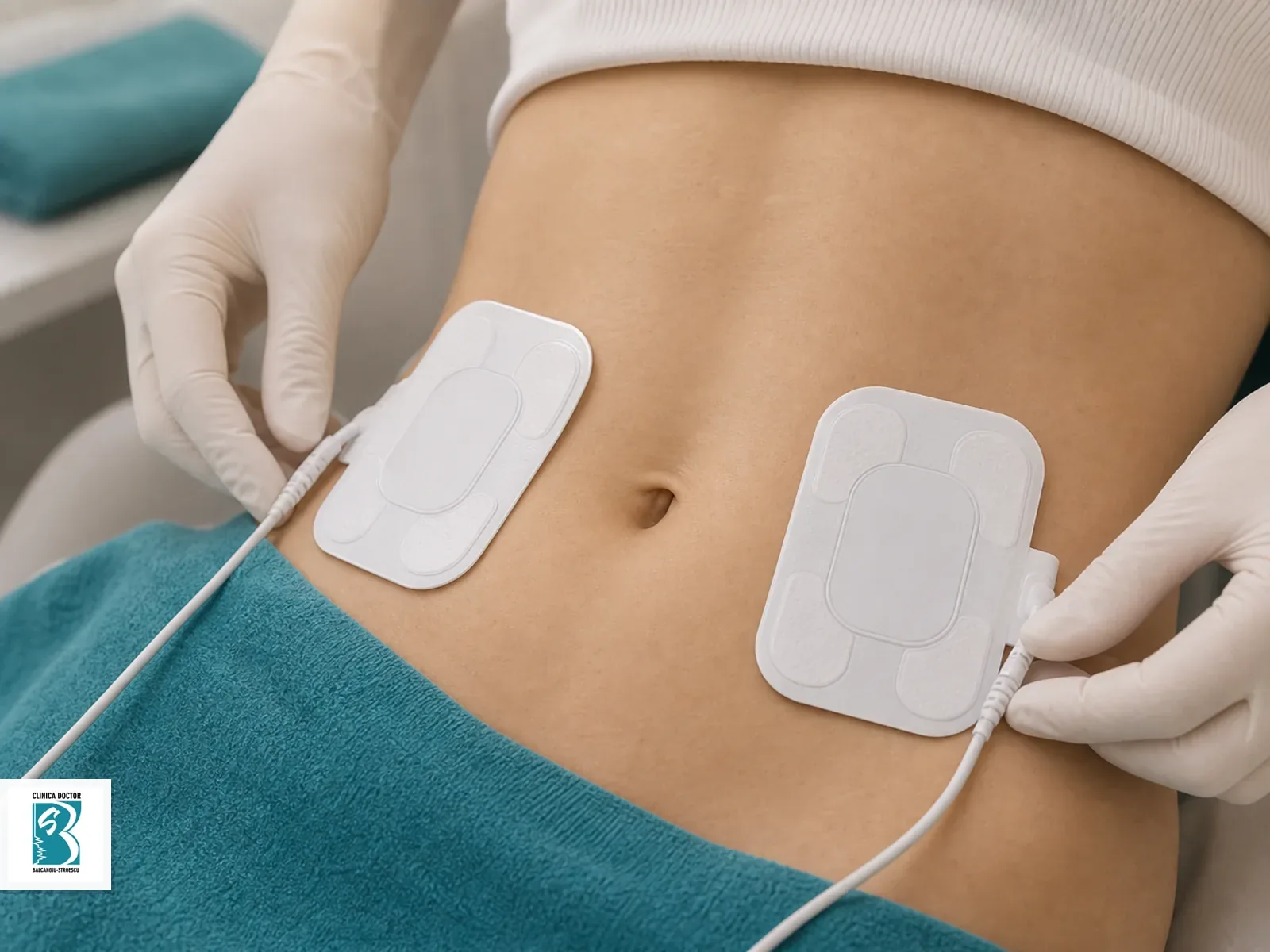 Tonus muscular scazut - consultatie medic primar Pozitionarea electrozilor EMS pe abdomen pentru tonus muscular scazut