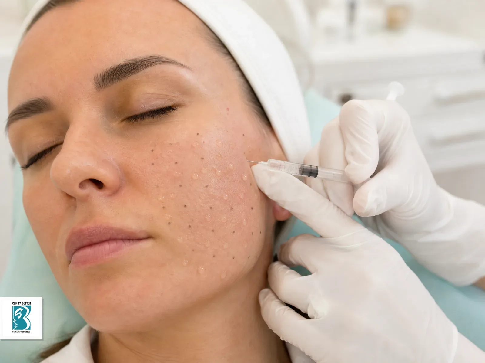 Juvederm Volite Skinvive Juvederm Volite Skinvive skin booster cu acid hialuronic injectat pe obraz