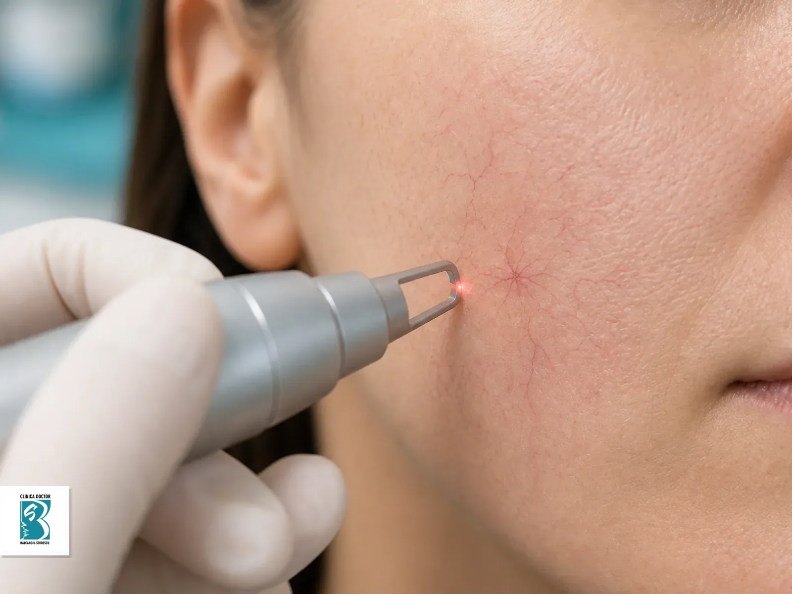 Laser vascular pentru angioame si telangiectazii Laser vascular aplicat pe telangiectazii si vase fine de pe obraz