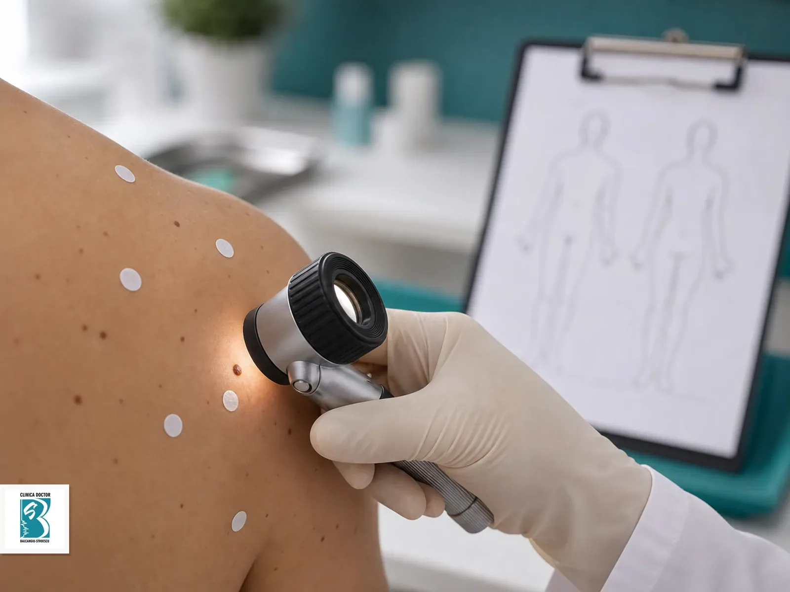 Dermatoscopie digitala full body medic specialist Examinare dermatoscopica full body cu leziuni marcate pentru urmarire