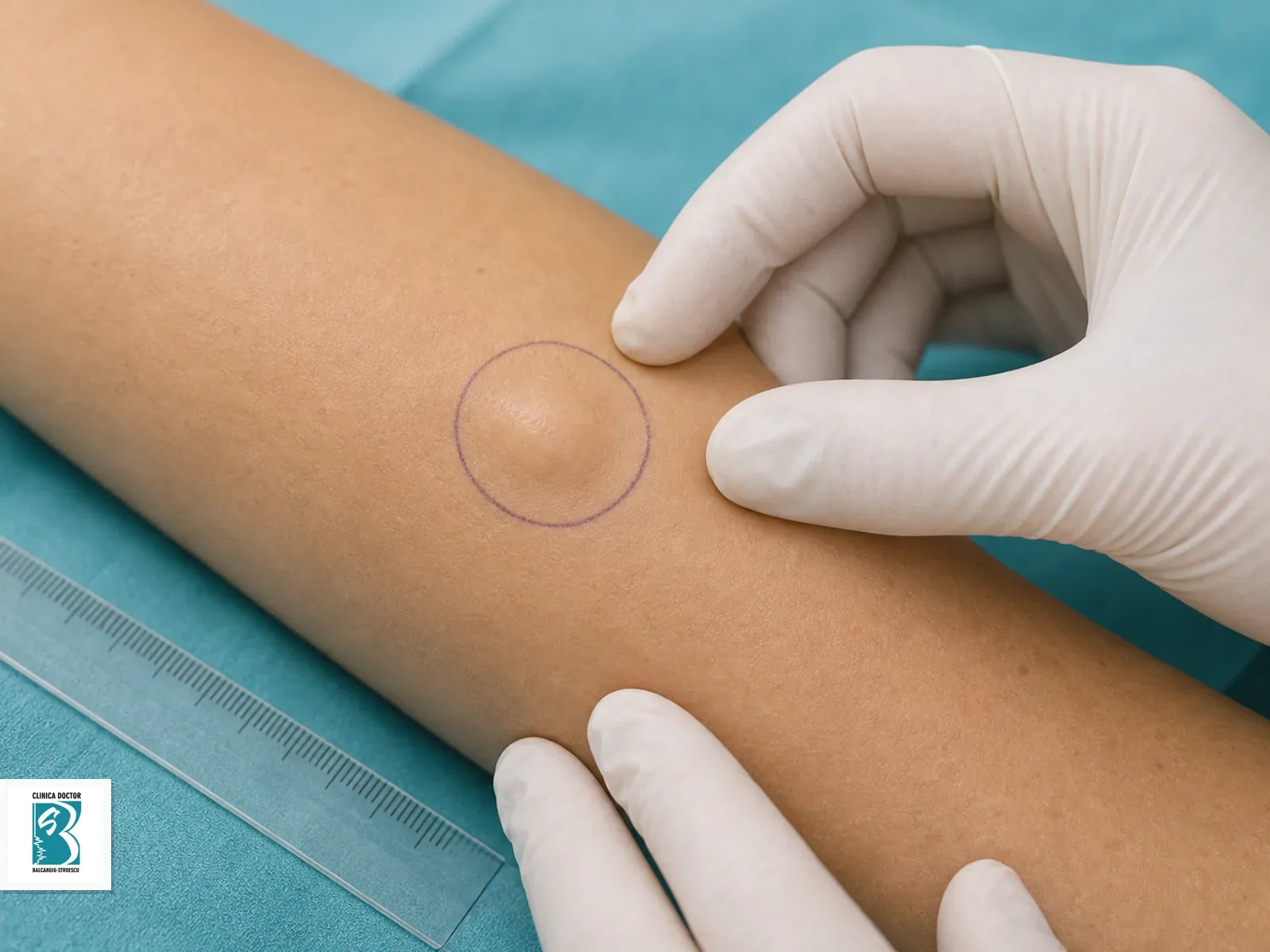 Excizie lipom sub 2 cm Lipom mic subcutanat marcat pentru excizie dermatologica