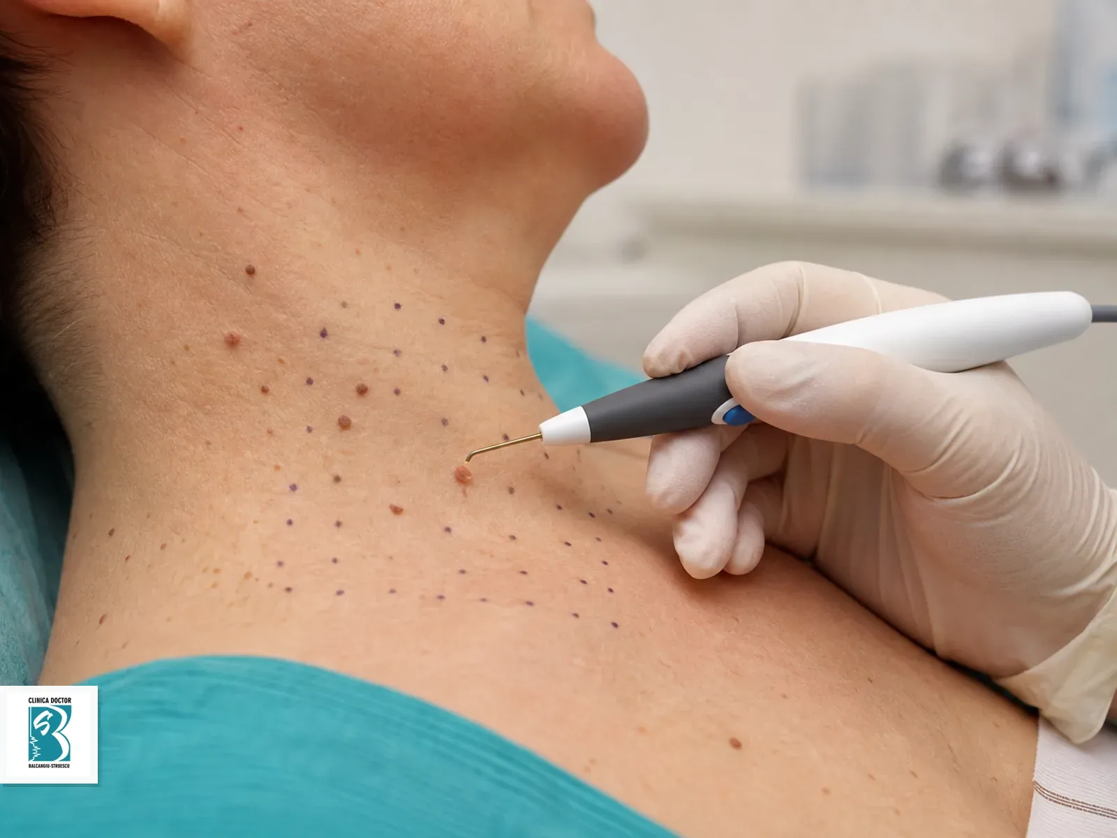 Indepartare papiloame cu laser CO2 / plasma - 11-20 leziuni Indepartare papiloame cutanate cu laser CO2 sau plasma, mai multe leziuni mici intr-un camp de tratament marcat clinic