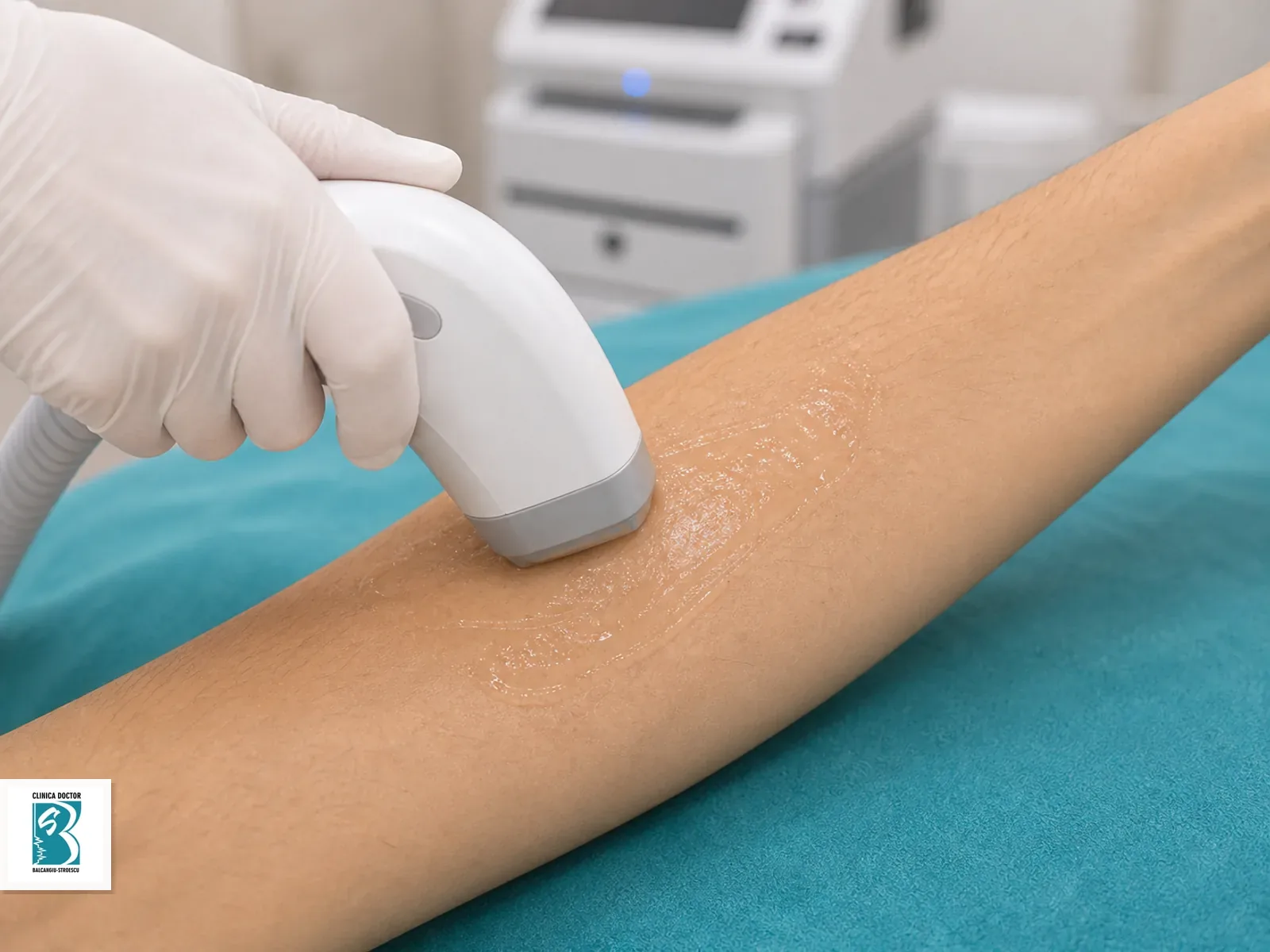 Aplicator de epilare laser pentru Brațe, cu gel de protecție pe zona tratată