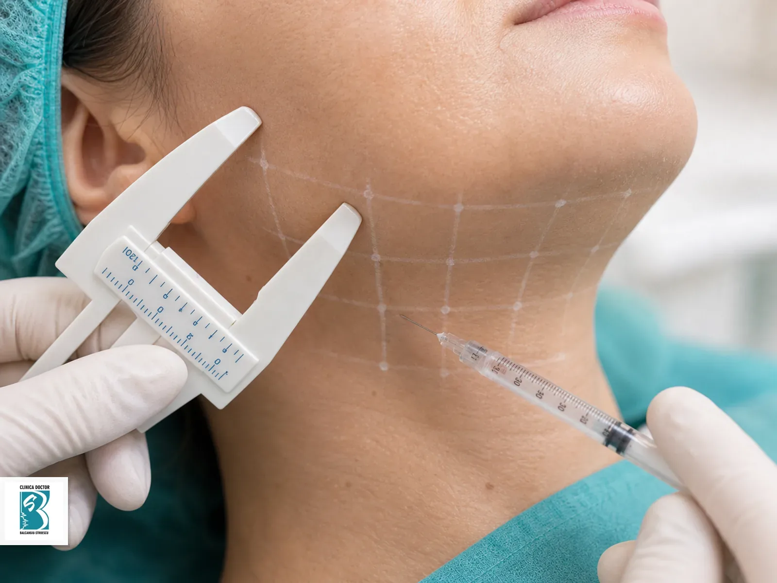 Lipoliză double chin,corporal cu acid deoxicolic (Lipolax) Tratament injectabil pentru Lipoliză double chin,corporal cu acid deoxicolic (Lipolax), cu seringă fină și marcaje de planificare