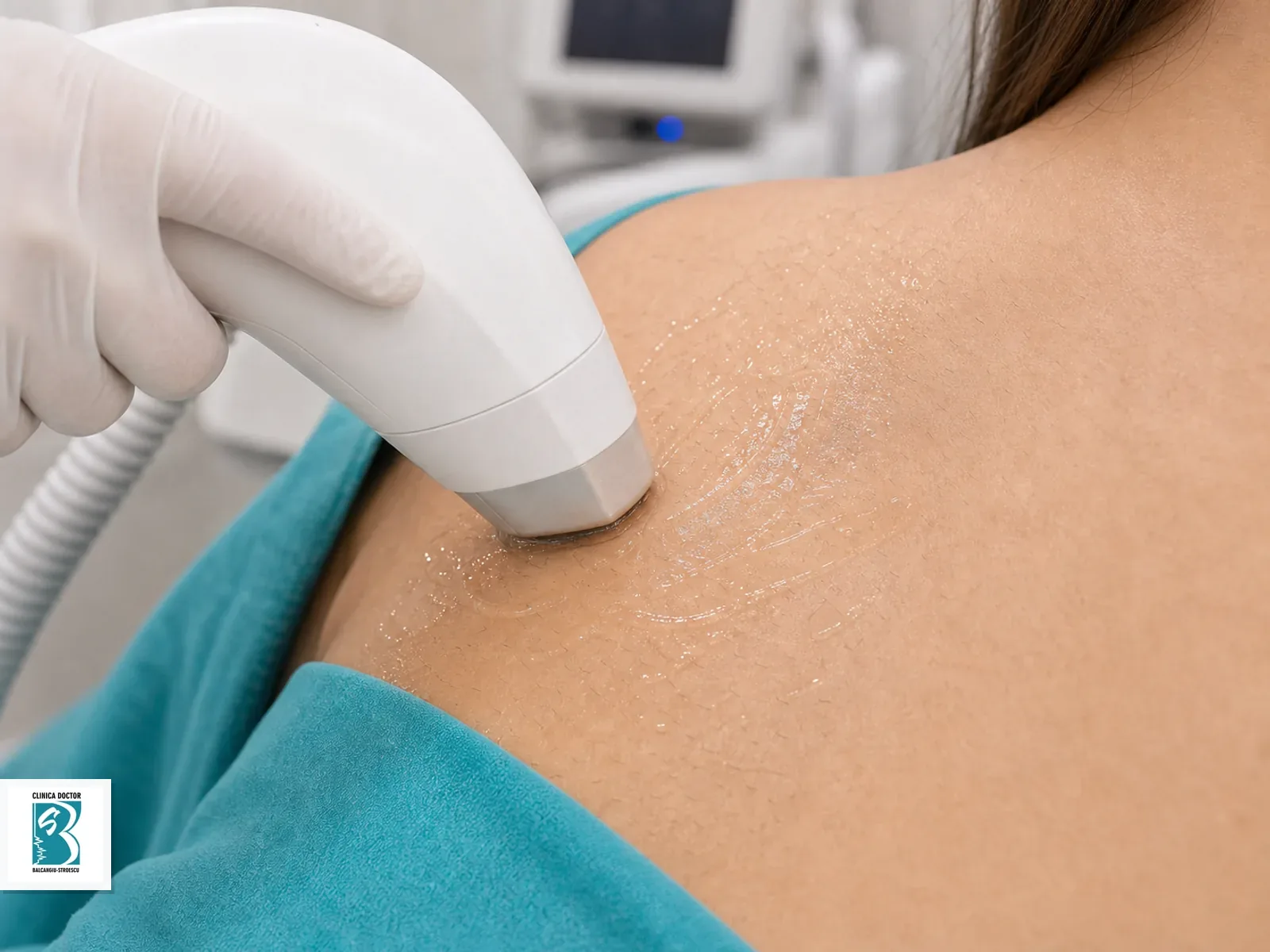 Spate superior și umeri Aplicator de epilare laser pentru Spate superior și umeri, cu gel de protecție pe zona tratată