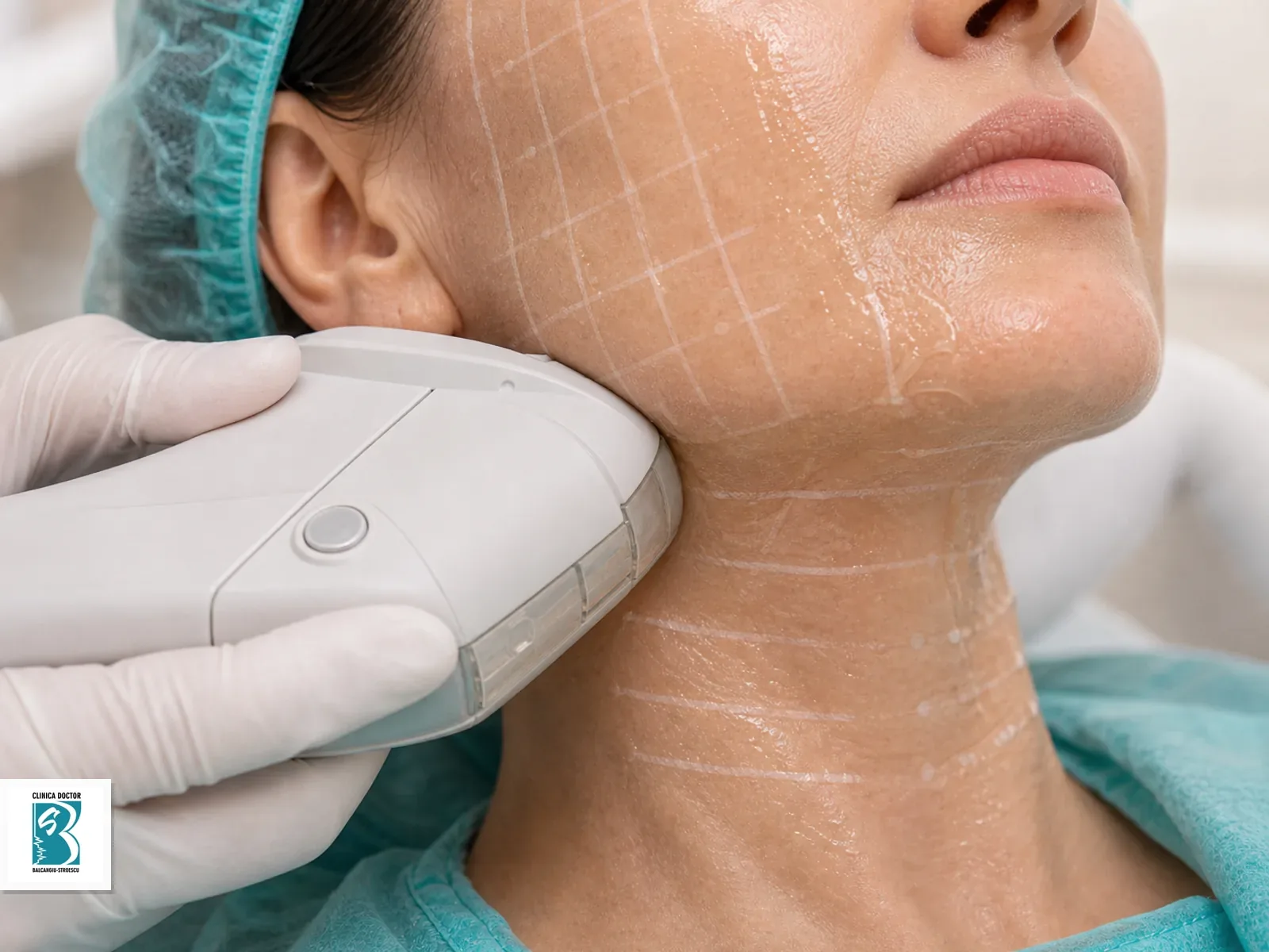 Tratament Liftera/HIFU – lifting facial și corporal non-chirurgical – 2 zone tratate Aplicator Liftera HIFU pentru Tratament Liftera/HIFU – lifting facial și corporal non-chirurgical – 2 zone tratate, ghidat pe zona marcată