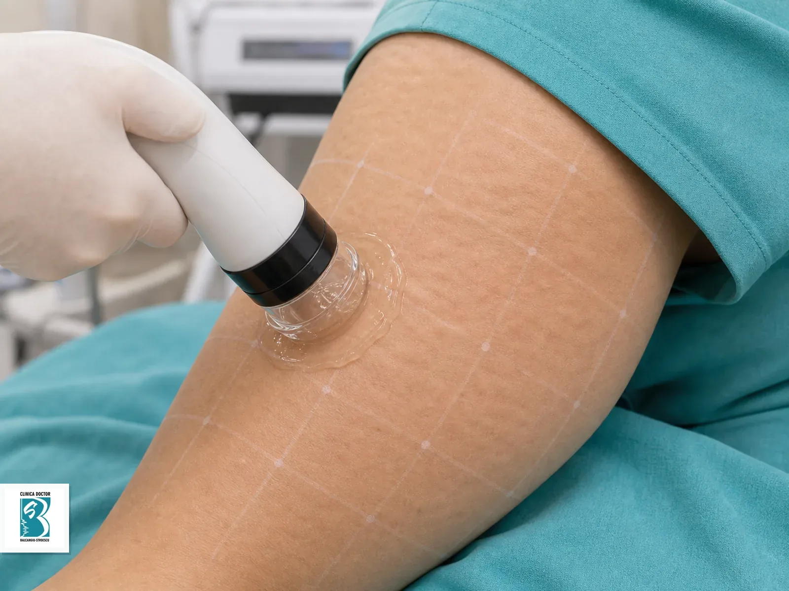 Aplicator medical pentru X-wave tratament celulita cu unde acustice - zonă mare, poziționat pe zona corporală sau facială tratată