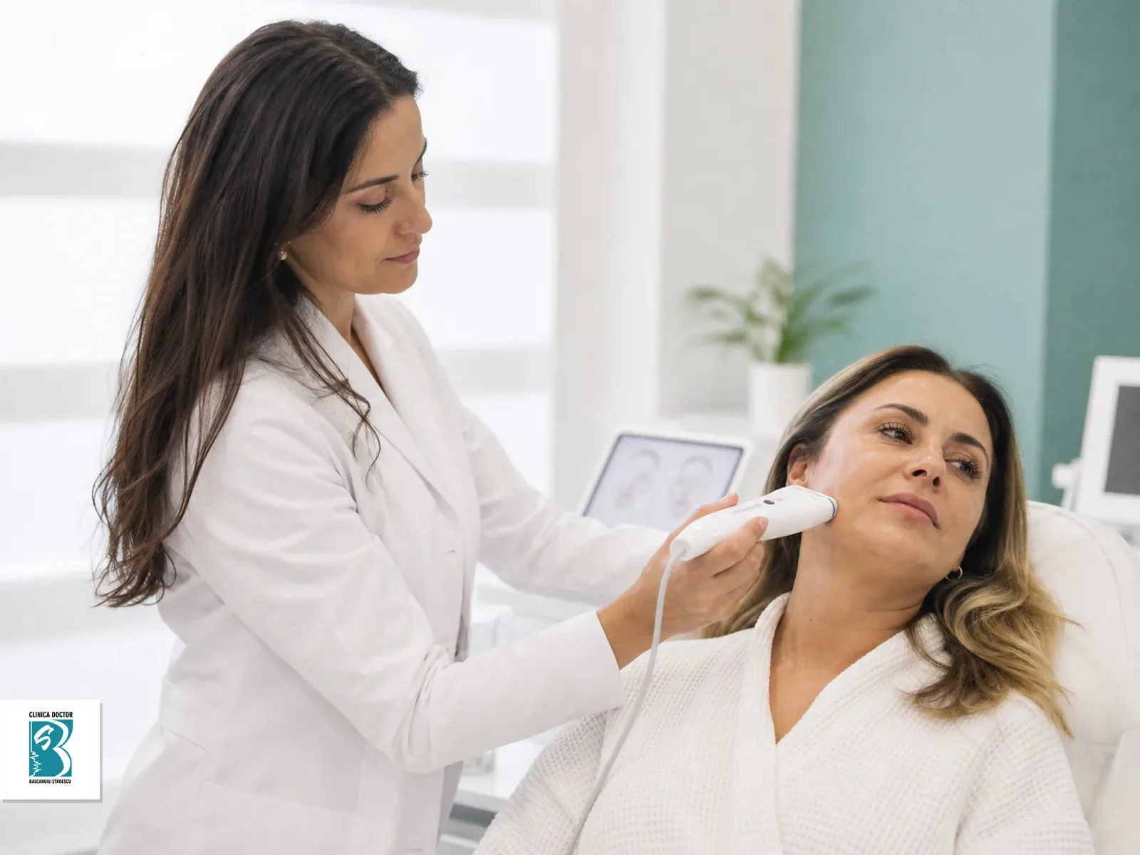 Tratament non-invaziv Face Lift Premium Medic aplica un dispozitiv facial non-invaziv pentru fermitate si lifting natural